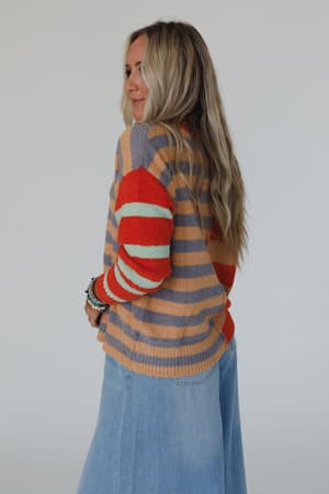 dulcie-striped-sweater-camel/Camel