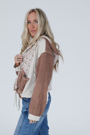 leighton-button-up-floral-shacket-chocolate/Chocolate