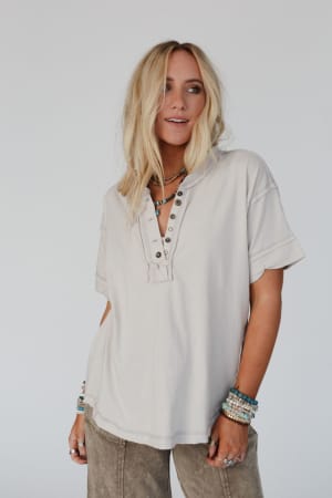 Sienna Henley Top: undefined