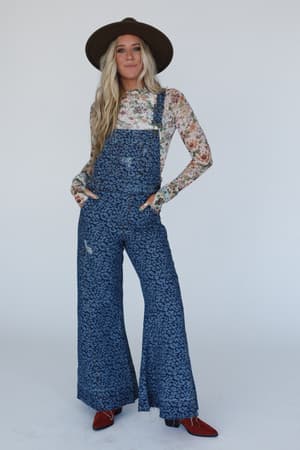 milly-distressed-hem-wide-leg-overall-blue-multi/Blue Multi