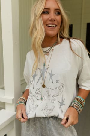 Stars And Doves Graphic Tee: undefined