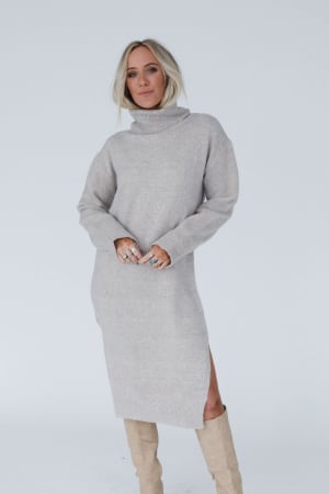 Rustic Grace Sweater Dress: undefined