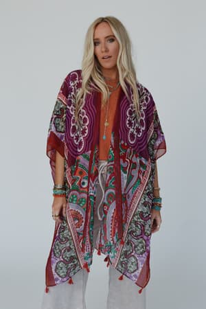 tabitha-floral-kimono-maroon/Maroon
