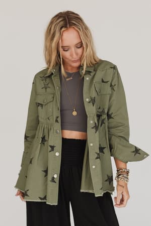 Made Of Stars Baby Doll Jacket: undefined