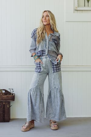 lost-in-love-button-down-top-grey/Grey