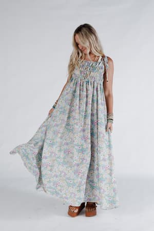 the-nest-bohemian-grace-maxi-dress-green-floral/Yellow