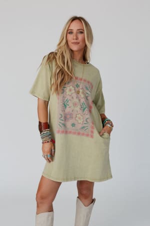 fall-blossoms-tee-dress-sage/Sage