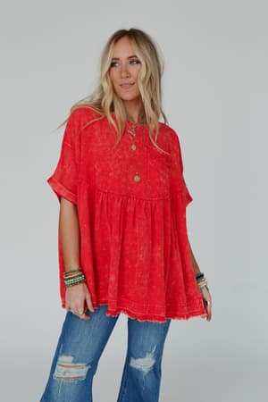 the-good-life-oversized-top-red/Red