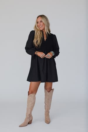 sweet-edge-crochet-vest-tunic-dress-black/Black