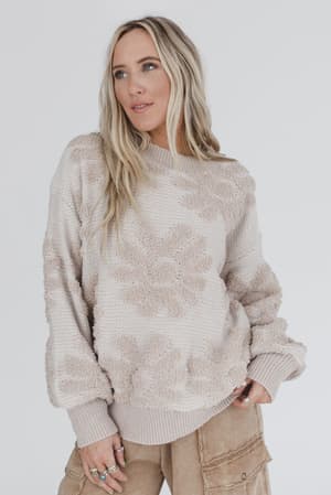 zinnia-textured-flower-top-beige/Beige