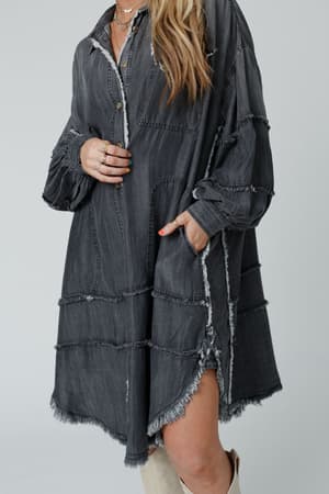 ophelia-oversized-denim-dress-black-denim/Black Denim