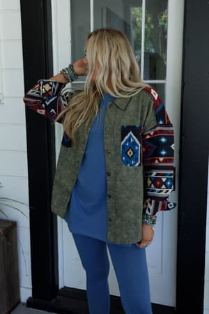 scout-printed-sleeve-jacket-olive/Olive