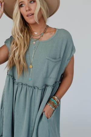 subtle-escape-textured-dress-olive-vintage/Olive Vintage