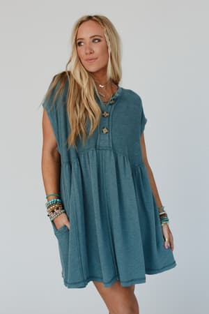 sweet-nothings-baby-doll-dress-teal/Teal