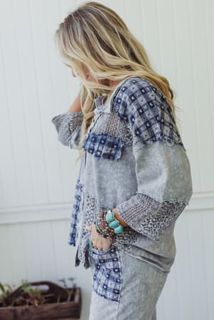 lost-in-love-button-down-top-grey/Grey