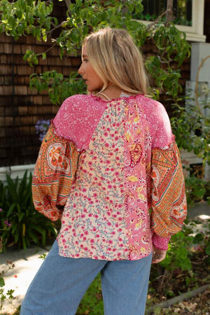 danielle-mixed-floral-printed-top-pink/Pink