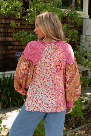 danielle-mixed-floral-printed-top-pink/Pink