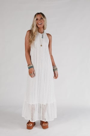 Sunpetal Crochet Maxi Dress: undefined