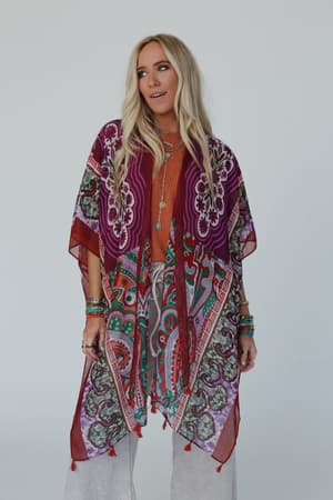 tabitha-floral-kimono-maroon/Maroon