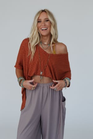 The Nest Warm Nights V Neck Top: undefined