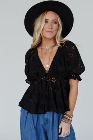 let-love-embroidered-top-black/Black