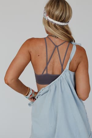 floral-cut-out-high-neck-bralette-dark-gray/Dark Gray