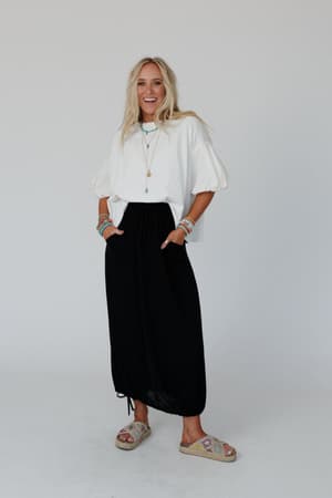 all-in-drawstring-maxi-skirt-jet-black/Jet Black