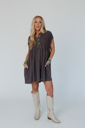 sweet-nothings-baby-doll-dress-charcoal/Charcoal
