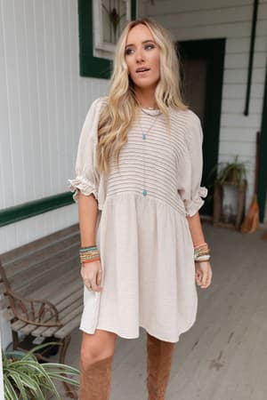 quinn-puff-sleeve-dress-natural/Natural
