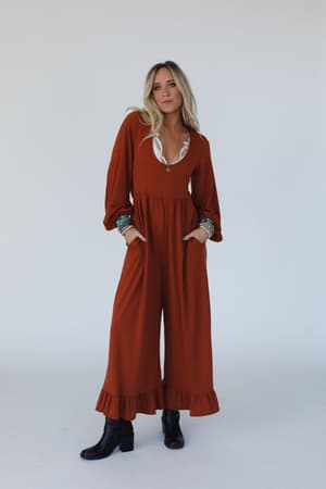 best-intentions-long-sleeve-jumpsuit-metal-rust/Rust