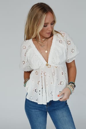 let-love-embroidered-top-white/White