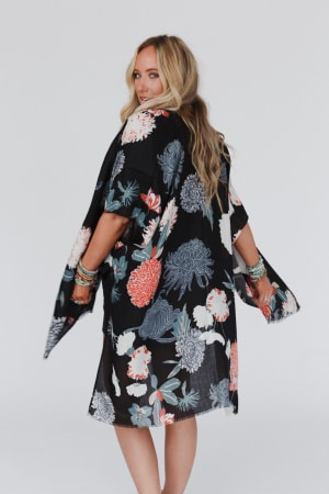 tyler-floral-kimono-black/Black