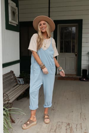 mitzy-v-neck-jumpsuit-blue/Blue