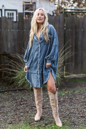 ophelia-oversized-denim-dress-dark-denim/Dark Denim