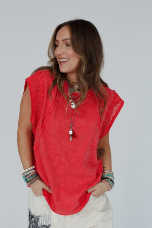 clean-cut-short-sleeve-top-red/Red