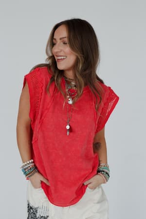 clean-cut-short-sleeve-top-red/Red