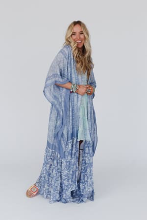 Paisley Tapestry Free Flow Duster Kimono: undefined