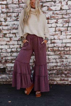The Nest Milla Ruffled Wide Leg Pants: undefined