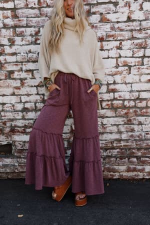 milla-ruffled-wide-leg-pants-burgundy/Burgundy