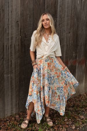 The Nest Swing Of Things Pocketed Midi Skirt: undefined