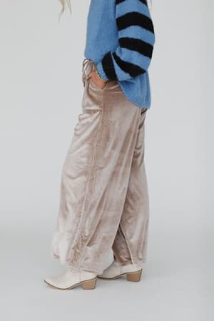 relaxing-robin-velvet-wide-leg-pant-taupe/Taupe