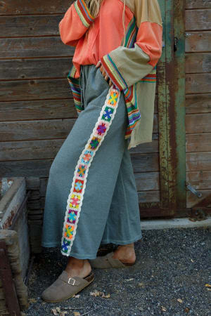 The Nest Love Seeker Crochet Panel Pants: undefined