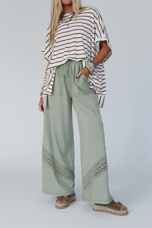 lyrical-wide-leg-pants-green/Green