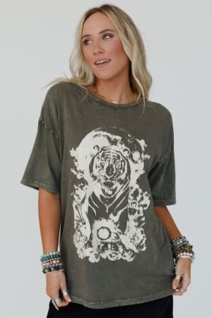 Tiger Moon Graphic Tee: undefined