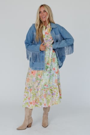 Jackson Hole Button Down Jacket in Denim from 3BN