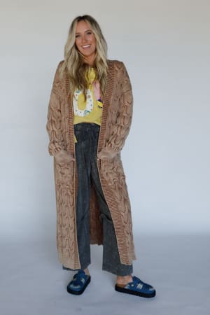 Chill Nights Cable Knit Cardigan: undefined