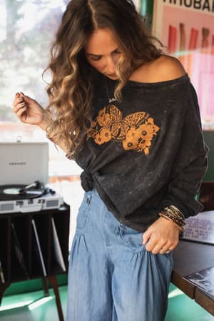 Like A Butterfly Graphic Top: undefined
