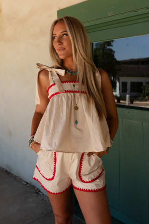 Dainty Love Top And Shorts Set: undefined