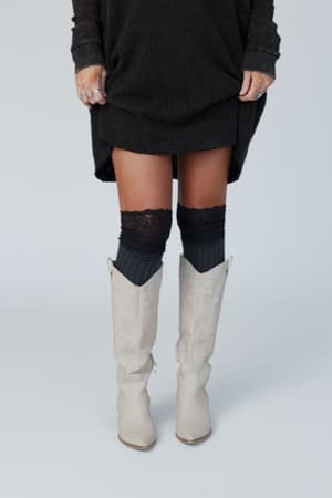 becca-knee-high-socks-charcoal/Charcoal