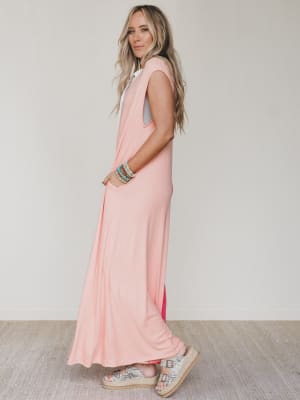 Here for the Party Jumpsuit - Coral Salmon L / Coral Salmon